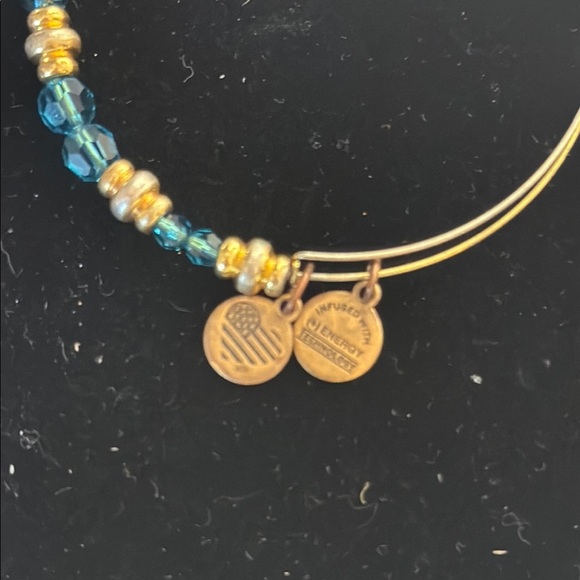 Alex and Ani Blue and Gold, Purple and Gold Charm Bracelets - Picture 3 of 5